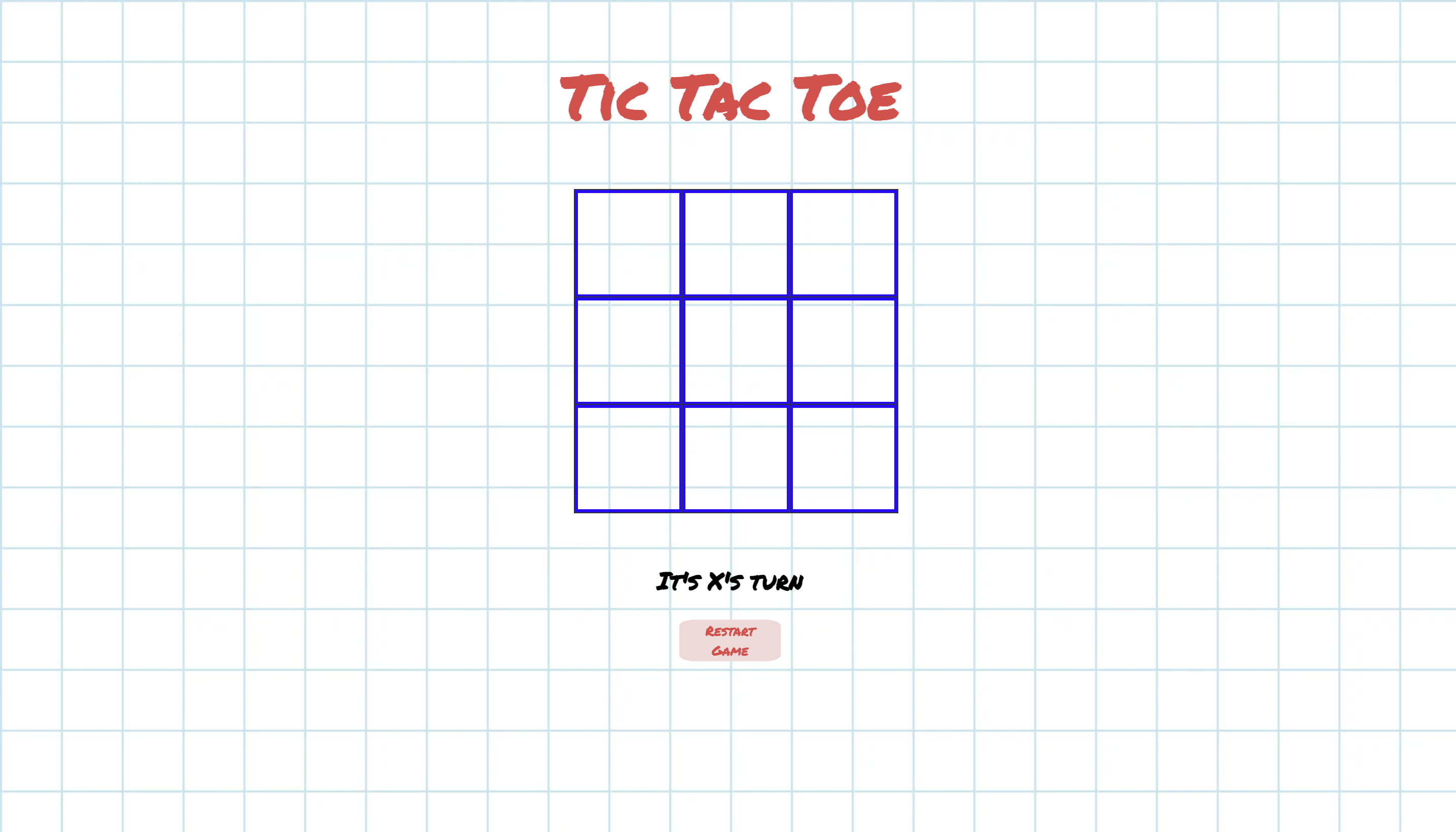 Screenshot of tic-tac-toe game